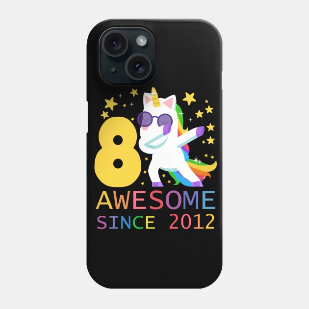 8 Years Old 8th Birthday Unicorn Dabbing Shirt Girl Party Phone Case by chouayb