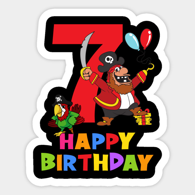 7th Birthday Party 7 Year Old Seven Years Birthday Sticker