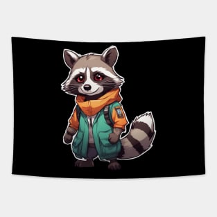 Raccoon Cartoon Tapestry