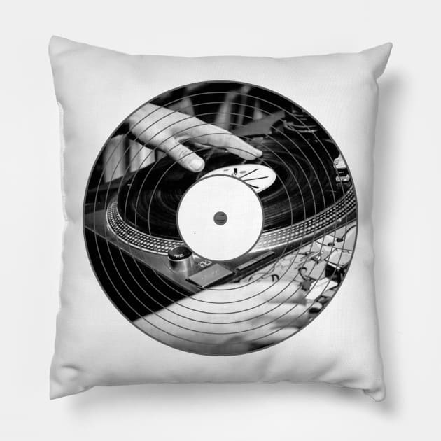 Scratch DJ Vinyl Record Pillow by analogdreamz