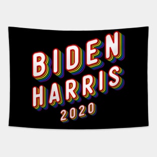 Biden Harris 2020 LGBTQ Pride Rainbow text Tapestry