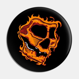 Fire skull head Pin