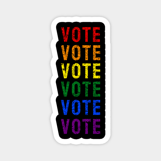 Vote LGBTQ+ Distress Style, Vote for American President 2020 Magnet by WPKs Design & Co