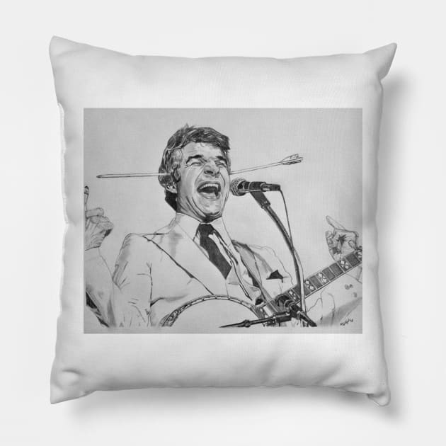 Steve Martin Pillow by BryanWhipple