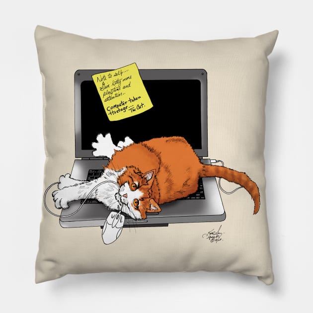 Laptop Cat Pillow by tigressdragon