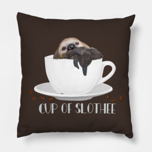 Sleepy Sloth | Cup Of Slothee | Coffee Lover Pillow