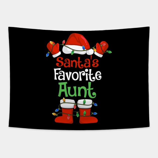 Santa's Favorite Aunt Funny Christmas Pajamas Tapestry by cloverbozic2259lda