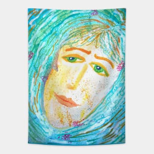 Melancholy Woman 01 Tapestry