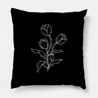 outline bunga tulip illustration Pillow