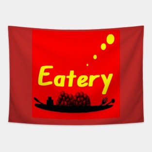 Eatery Logo Design on White Background Tapestry