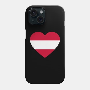 I Love Austria // Heart-Shaped Austrian Flag Phone Case