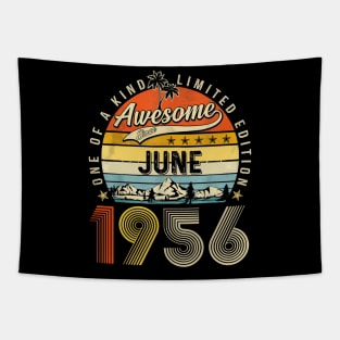 Awesome Since June 1956 Vintage 67th Birthday Tapestry