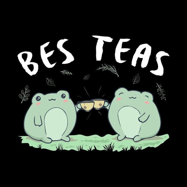 Cottagecore Aesthetic Frog Drinking Tea Bes Teas by Alex21