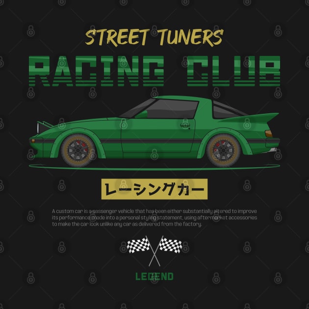 Midnight Racer Green RX 7 FB JDM by GoldenTuners