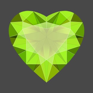 Green Peridot Heart Shaped Gemstone T-Shirt