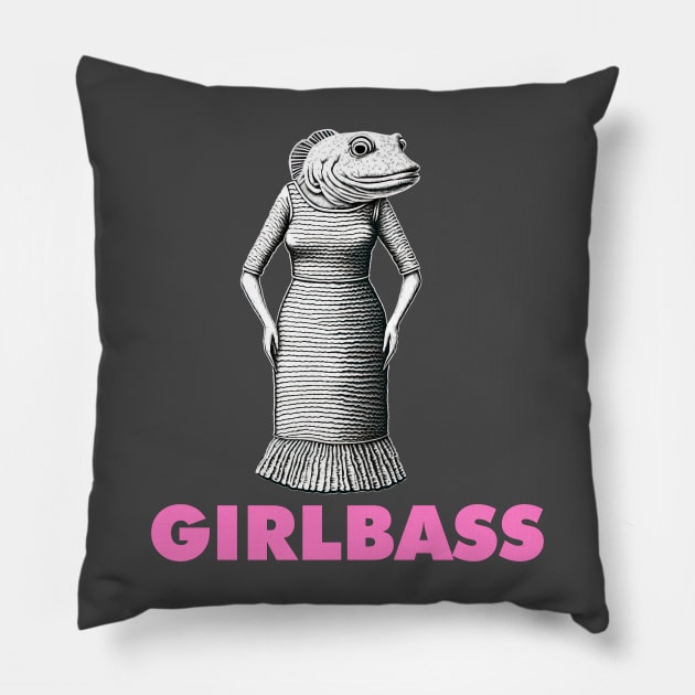 Girl Bass Pillow by PhilFTW