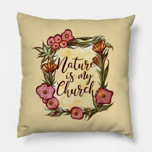 Nature is My Church Floral Filigree Pillow