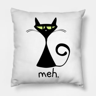 Funny Sarcastic Black Kitten Pillow