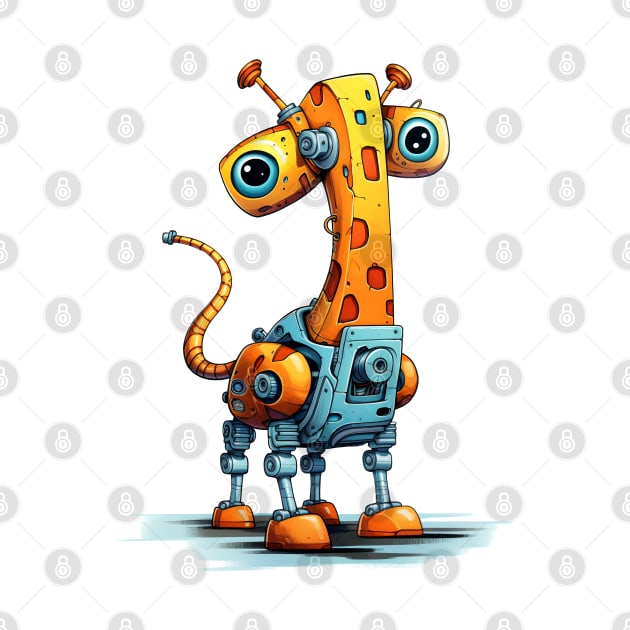 Cartoon giraffe robots. T-Shirt, Sticker. by AndreKENO