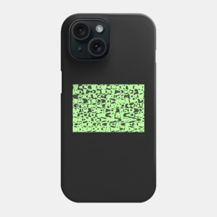 Mint green background, deep gray pieces design Phone Case