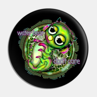 Waterbear don't care neon green Pin