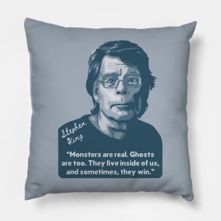 Stephen King Portrait and Quote Pillow