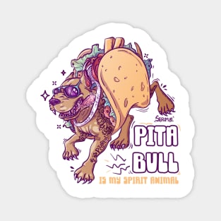 Pitbull Pita pun Pitabull Magnet