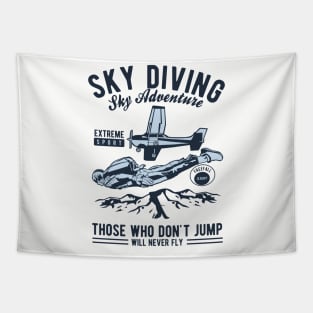 Vector Illustration of Sky Diving. Tapestry