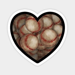 I Love Baseball, Heart Shaped Baseball Magnet