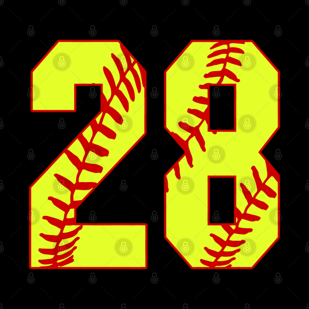 Fastpitch Softball Number 28 #28 Softball Shirt Jersey Uniform Favorite Player Biggest Fan by TeeCreations