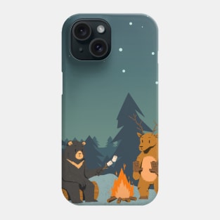 Bear and Deer by a Bonfire: Animal Campers Phone Case