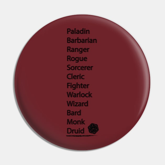 D&D Classes Pin by StormTrooperSlushi