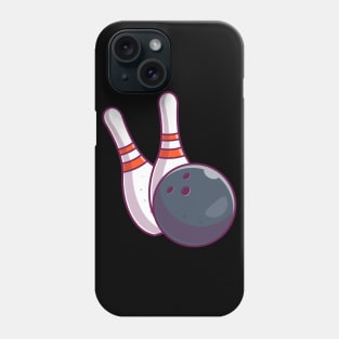 Bowling pins with bowling ball cartoon Phone Case