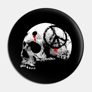 Peace Symbol Skull-Helmet-Motorcycle-War Pin