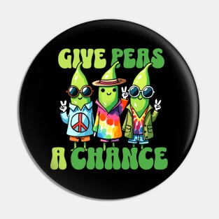 Give Peas a Chance Hippy Peace Pin