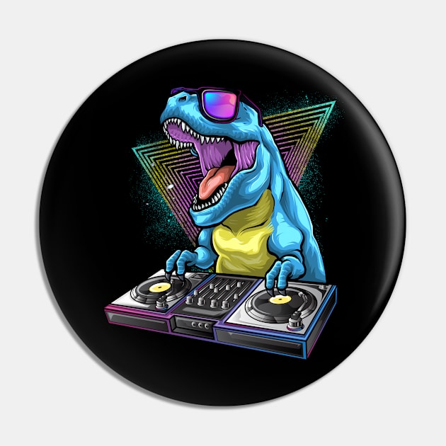 DJ Dinosaur T Rex Pin by KAWAIITEE