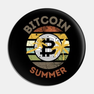 Bitcoin Summer Retro Sunset Pin