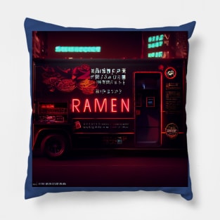 Cyberpunk Tokyo Ramen Food Truck Pillow