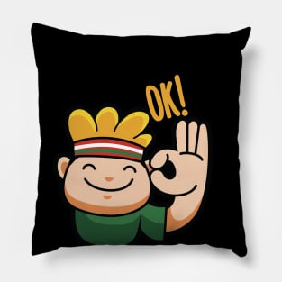 hand-drawn funny i'm OK Pillow