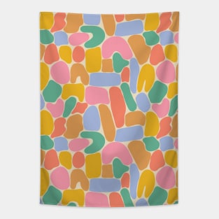 Colorful abstract shapes pattern in vivid tones Tapestry