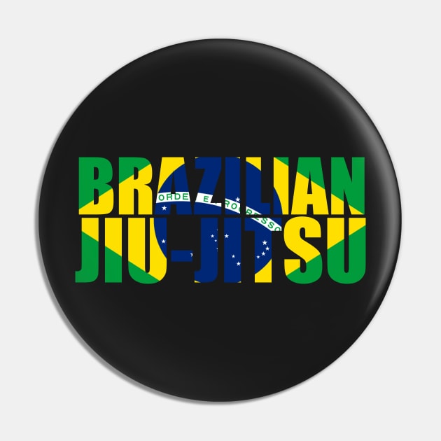 Brazilian Jiu Jitsu Flag Pin by fromherotozero