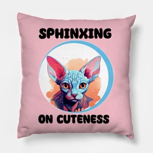 Sphinxing on Cuteness: The Endearing Adventures of Sphynx Kittens" Pillow