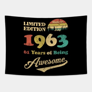 Made In July 1963 61 Years Of Being Awesome 61st Birthday Tapestry