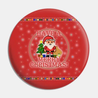 Have A Merry Christmas Santa! (Red Letters on Red) Pin