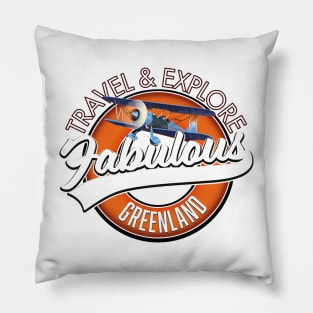 travel explore fabulous Greenland logo Pillow