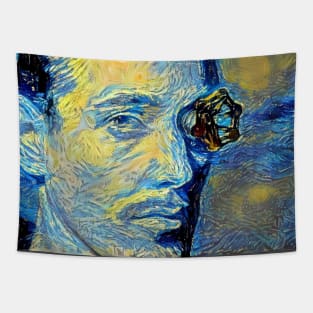 Half-Life Mr. Valve Open Your Eyes Version Starry Night Tapestry