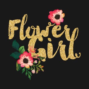 Flower Girl Wedding Watercolor Floral T-Shirt