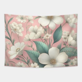 White Flowers Tapestry