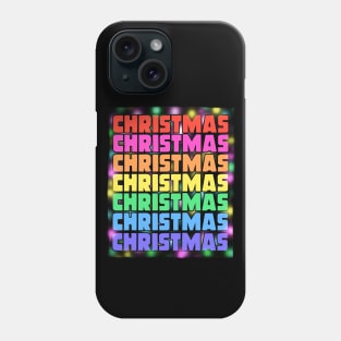 Rainbow Christmas Word Art Phone Case