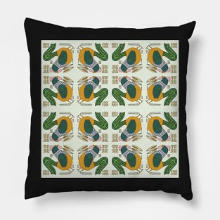 Chicken and corn, a farmyard pattern. Pillow